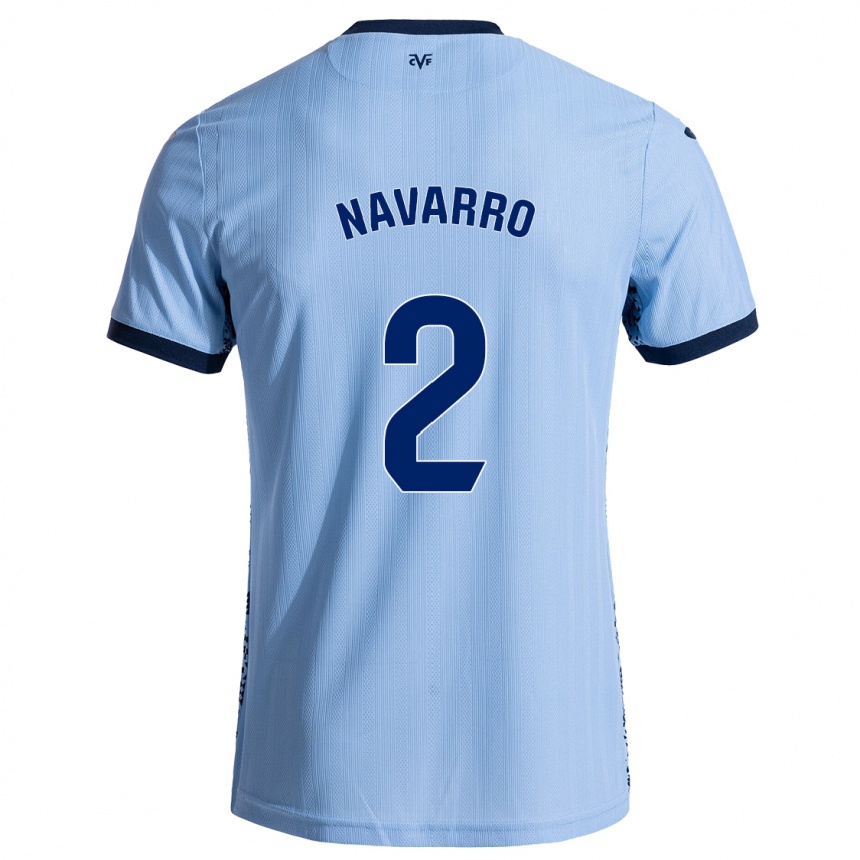 Kids Football Pau Navarro #2 Sky Blue Away Jersey 2024/25 T-Shirt