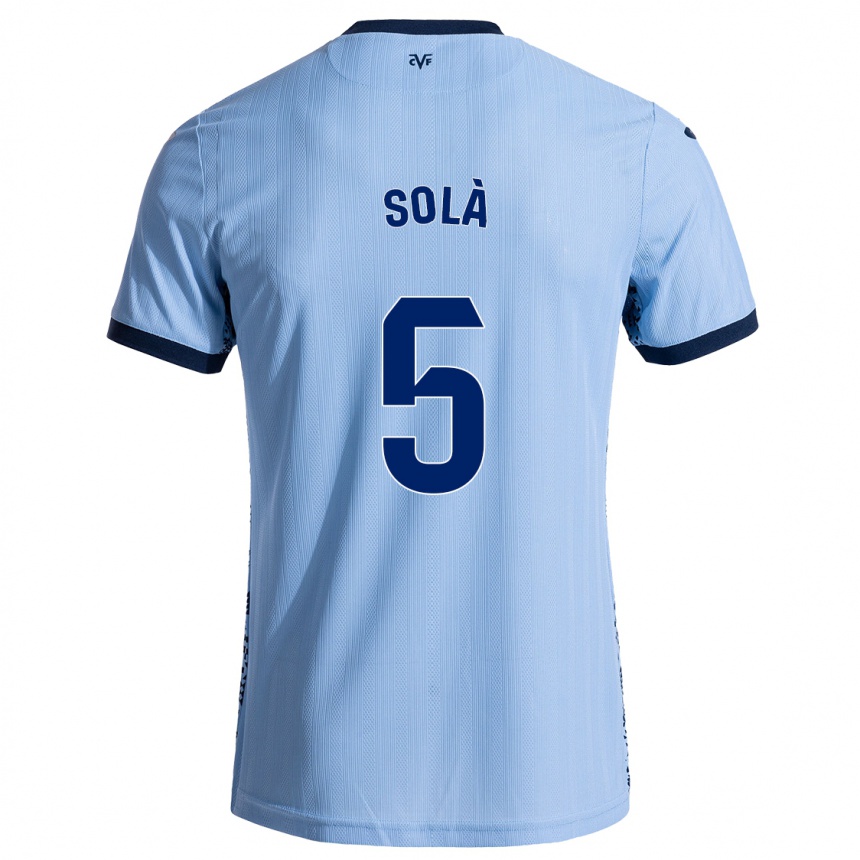 Kids Football Arnau Solà #5 Sky Blue Away Jersey 2024/25 T-Shirt