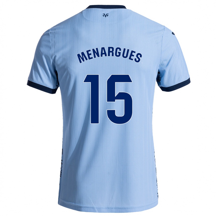 Kids Football Joseda Menargues #15 Sky Blue Away Jersey 2024/25 T-Shirt