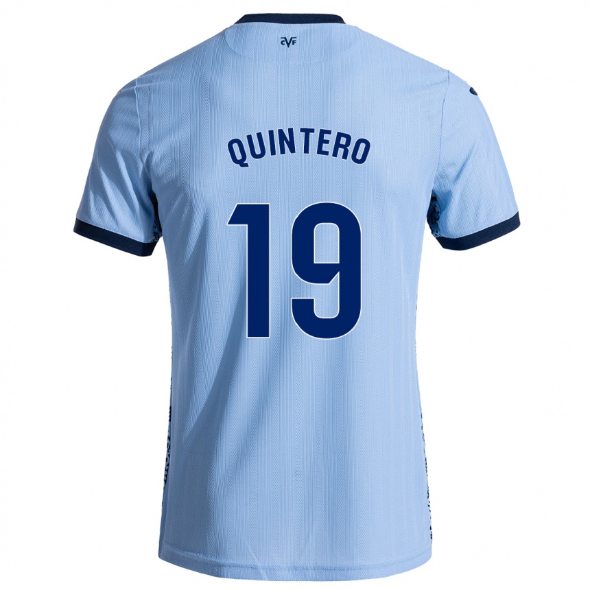 Kids Football Luis Quintero #19 Sky Blue Away Jersey 2024/25 T-Shirt