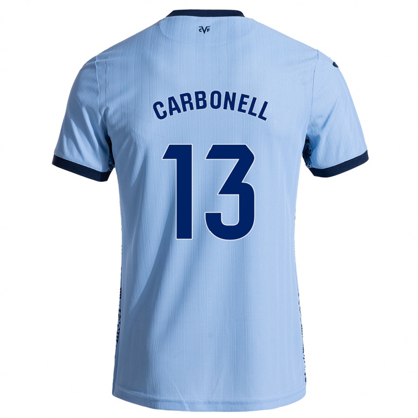 Kids Football Carmen Carbonell #13 Sky Blue Away Jersey 2024/25 T-Shirt