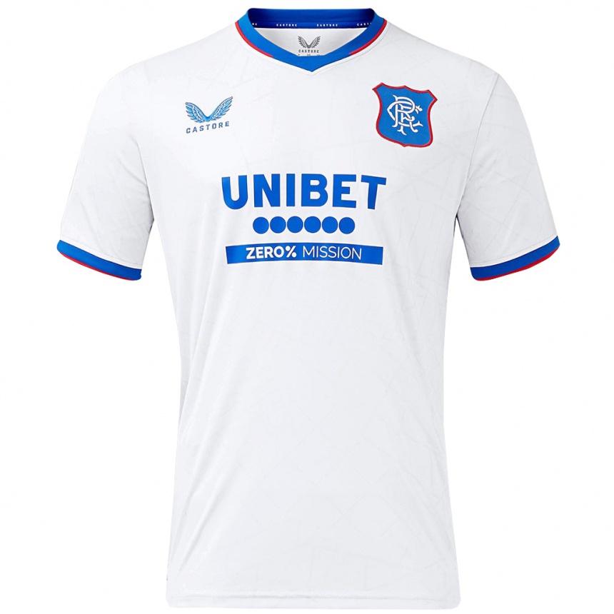 Kids Football John Souttar #5 White Blue Away Jersey 2024/25 T-Shirt