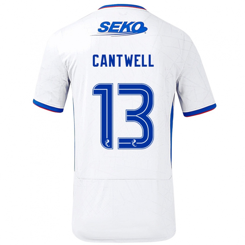 Kids Football Todd Cantwell #13 White Blue Away Jersey 2024/25 T-Shirt