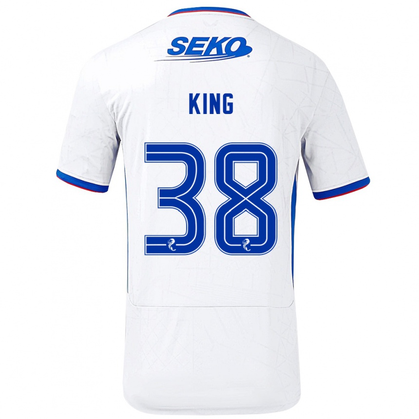 Kids Football Leon King #38 White Blue Away Jersey 2024/25 T-Shirt