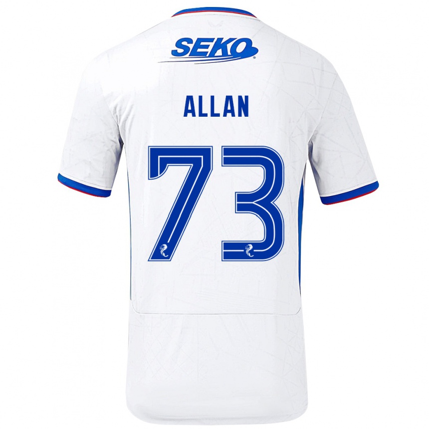 Kids Football Connor Allan #73 White Blue Away Jersey 2024/25 T-Shirt