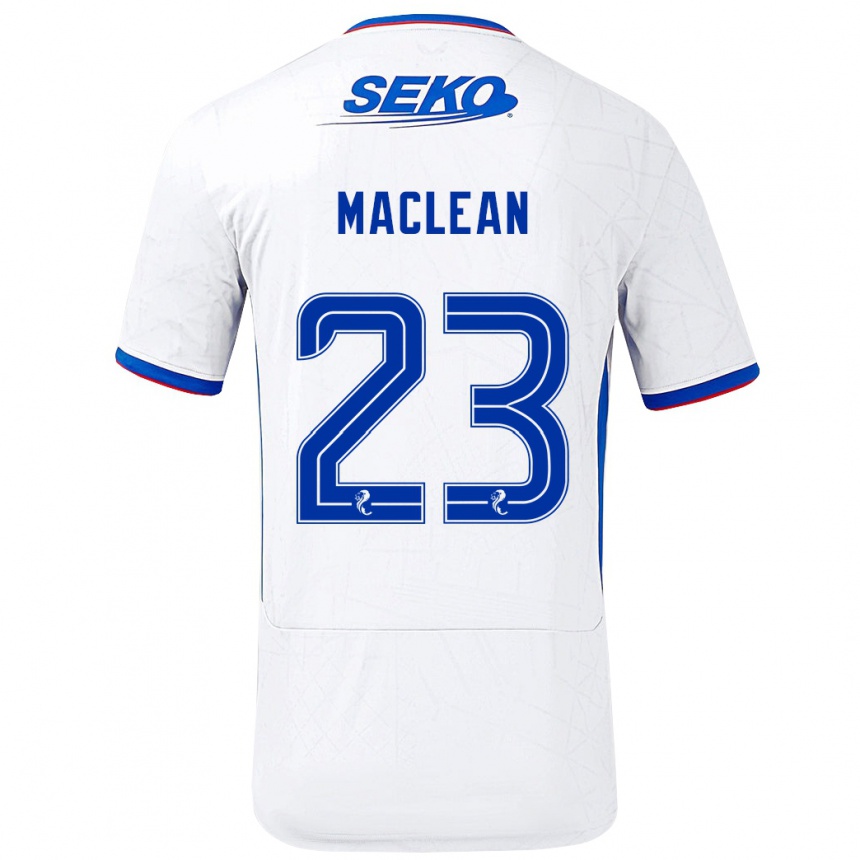 Kids Football Kirsty Maclean #23 White Blue Away Jersey 2024/25 T-Shirt