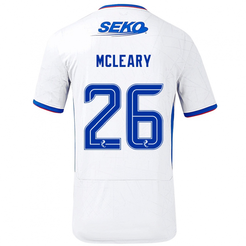 Kids Football Jodi Mcleary #26 White Blue Away Jersey 2024/25 T-Shirt