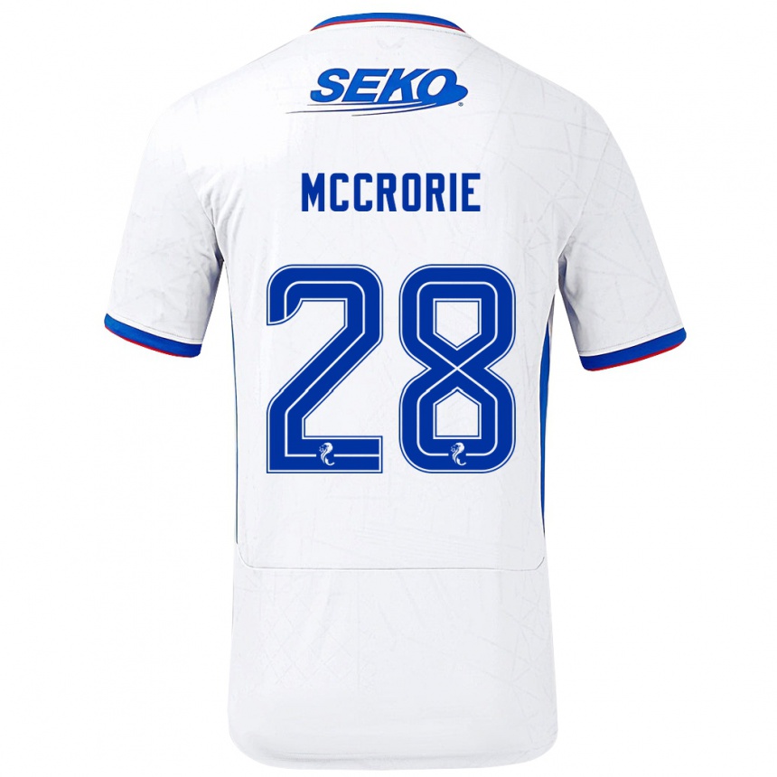 Kids Football Robby Mccrorie #28 White Blue Away Jersey 2024/25 T-Shirt