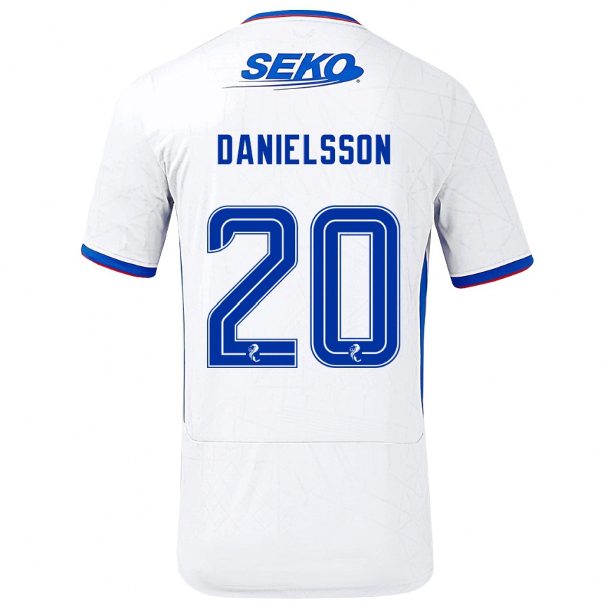 Kids Football Jenny Julia Danielsson #20 White Blue Away Jersey 2024/25 T-Shirt