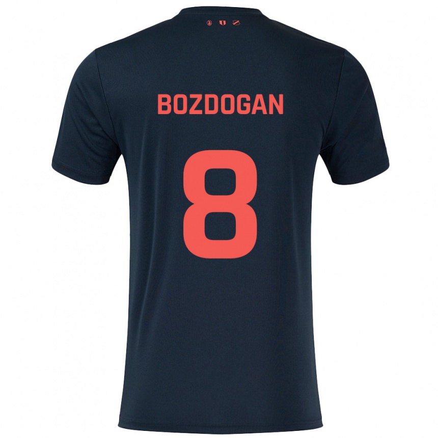 Kids Football Can Bozdogan #8 Black Red Away Jersey 2024/25 T-Shirt