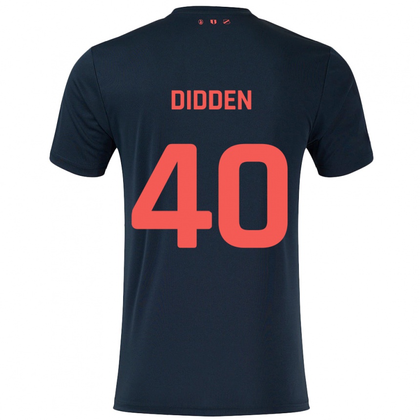 Kids Football Matisse Didden #40 Black Red Away Jersey 2024/25 T-Shirt