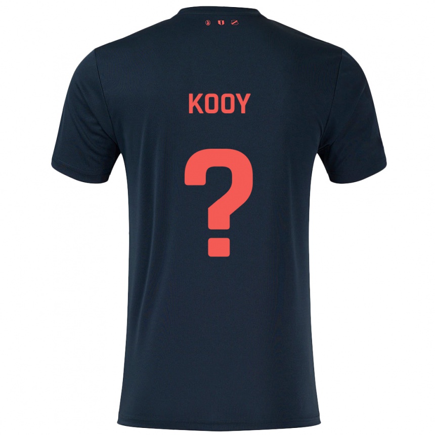 Kids Football Wessel Kooy #0 Black Red Away Jersey 2024/25 T-Shirt