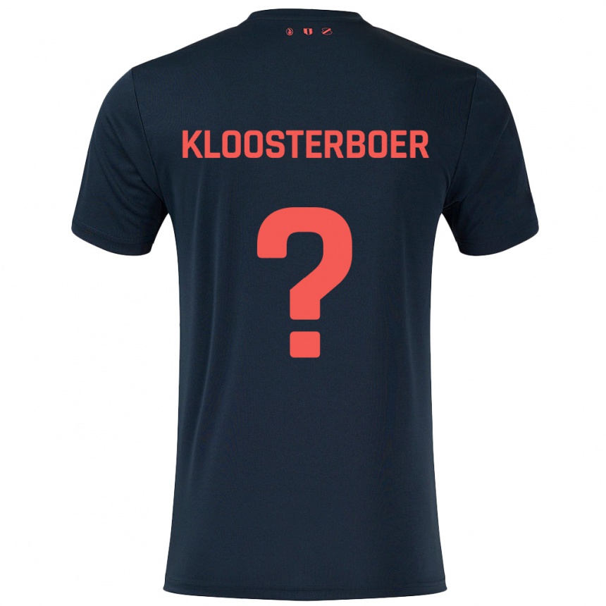 Kids Football Per Kloosterboer #0 Black Red Away Jersey 2024/25 T-Shirt