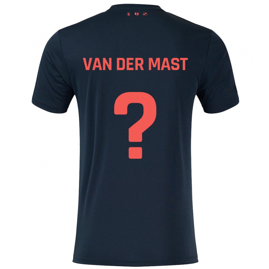 Kids Football Hylke Van Der Mast #0 Black Red Away Jersey 2024/25 T-Shirt