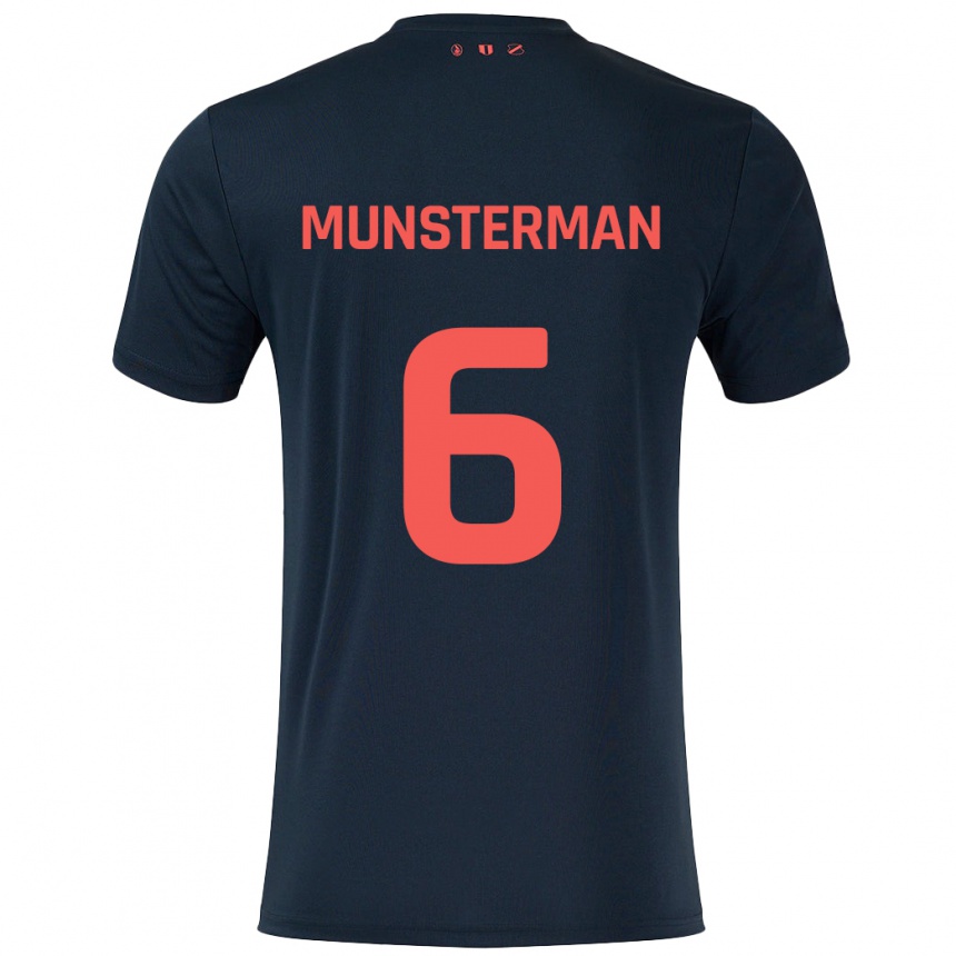 Kids Football Marthe Munsterman #6 Black Red Away Jersey 2024/25 T-Shirt