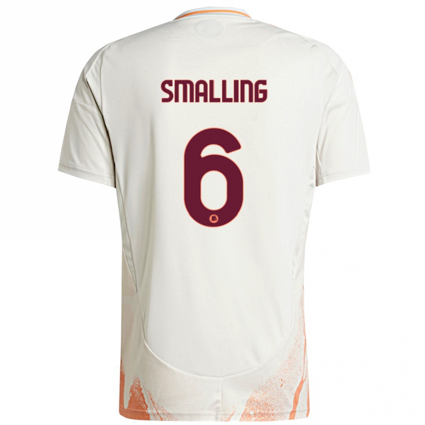 Kids Football Chris Smalling #6 Cream White Orange Away Jersey 2024/25 T-Shirt