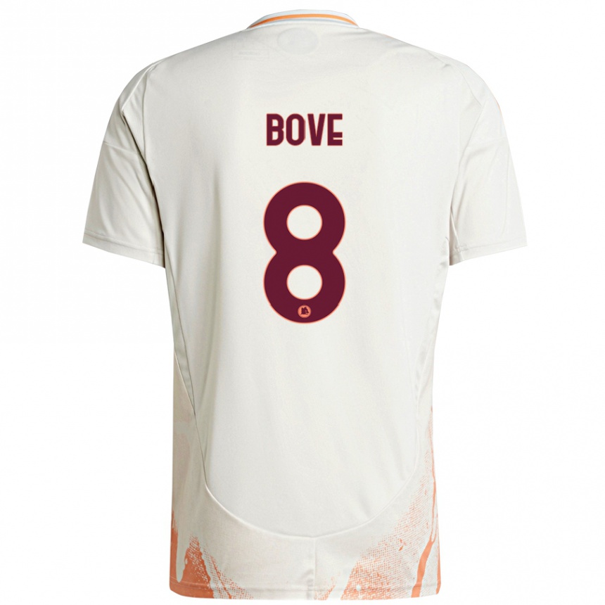 Kids Football Edoardo Bove #8 Cream White Orange Away Jersey 2024/25 T-Shirt