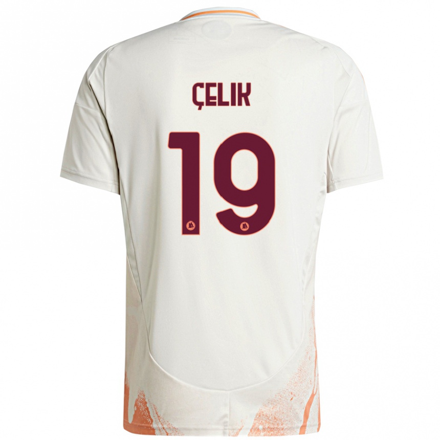 Kids Football Zeki Celik #19 Cream White Orange Away Jersey 2024/25 T-Shirt