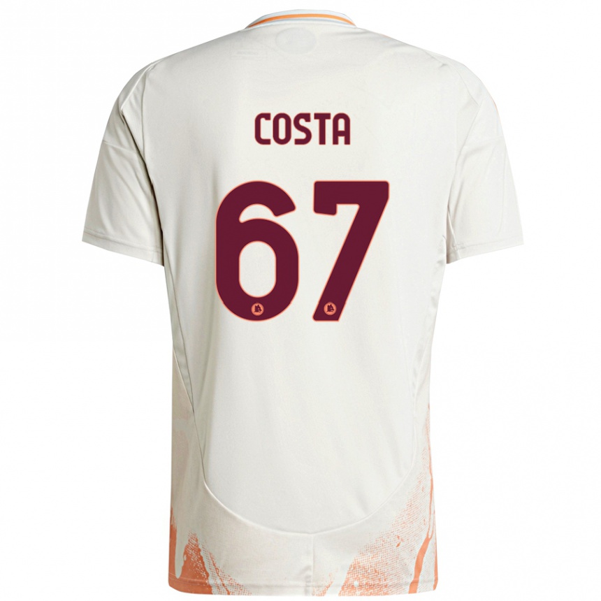 Kids Football João Costa #67 Cream White Orange Away Jersey 2024/25 T-Shirt