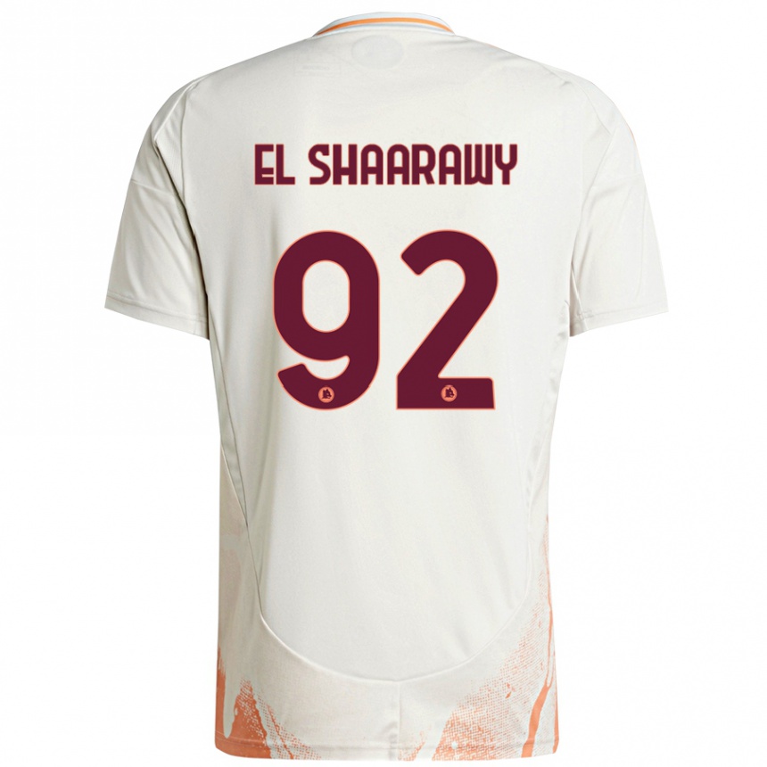 Kids Football Stephan El Shaarawy #92 Cream White Orange Away Jersey 2024/25 T-Shirt