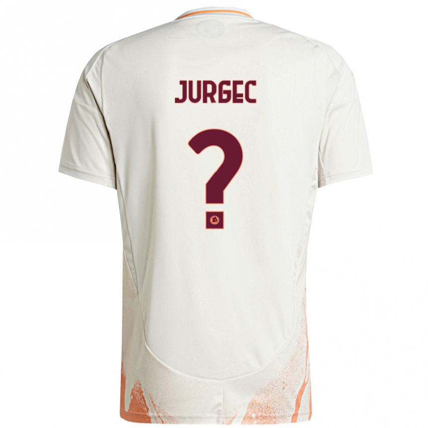 Kids Football Jan Jurgec #0 Cream White Orange Away Jersey 2024/25 T-Shirt