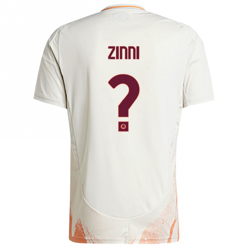 Kids Football Raul Zinni #0 Cream White Orange Away Jersey 2024/25 T-Shirt