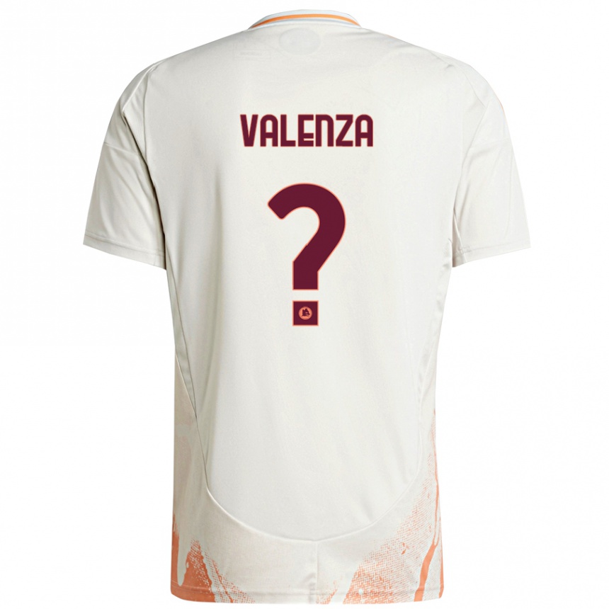 Kids Football Salvatore Valenza #0 Cream White Orange Away Jersey 2024/25 T-Shirt