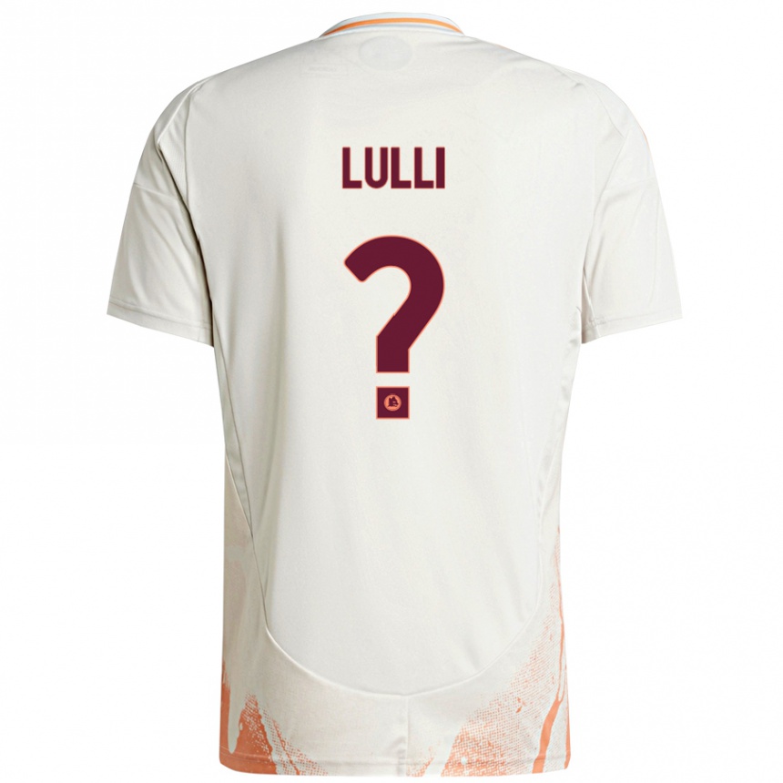 Kids Football Emanuele Lulli #0 Cream White Orange Away Jersey 2024/25 T-Shirt