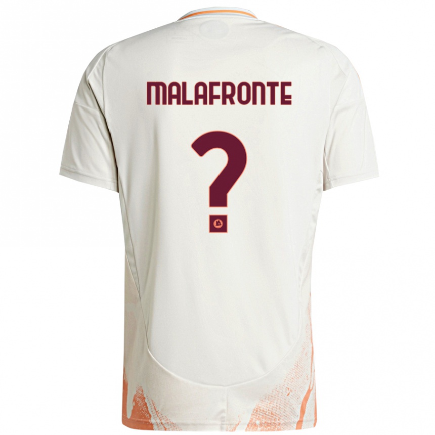 Kids Football Matteo Malafronte #0 Cream White Orange Away Jersey 2024/25 T-Shirt