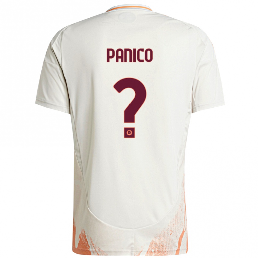 Kids Football Francesco Panico #0 Cream White Orange Away Jersey 2024/25 T-Shirt