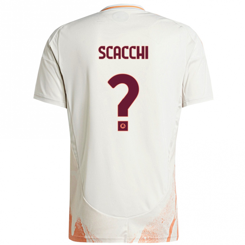 Kids Football Manuel Scacchi #0 Cream White Orange Away Jersey 2024/25 T-Shirt