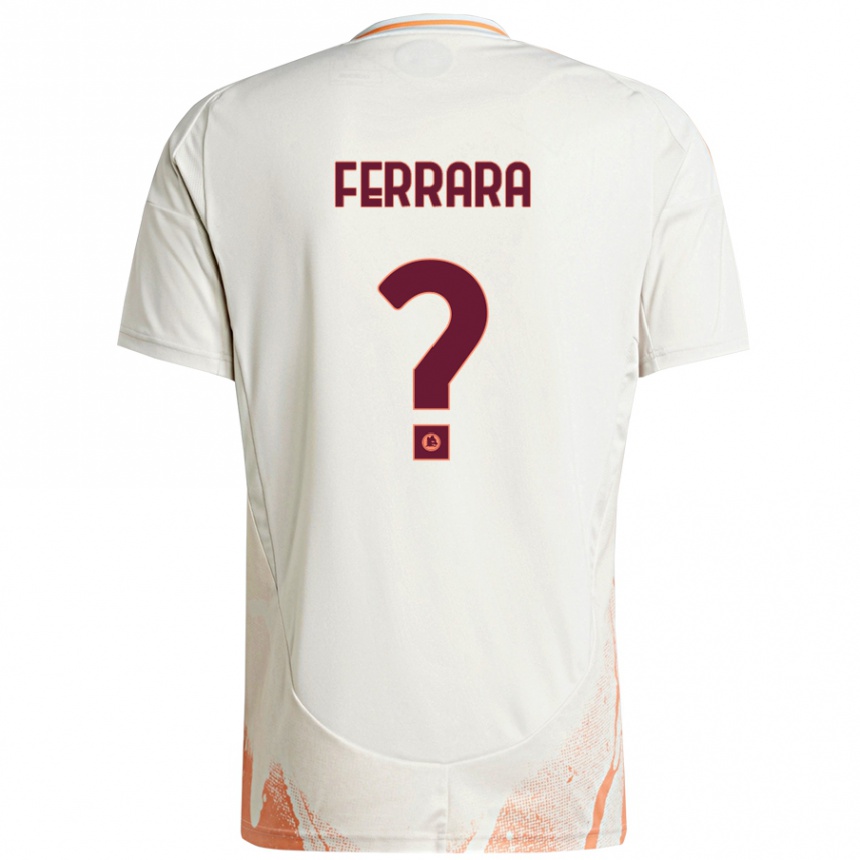 Kids Football Francesco Ferrara #0 Cream White Orange Away Jersey 2024/25 T-Shirt