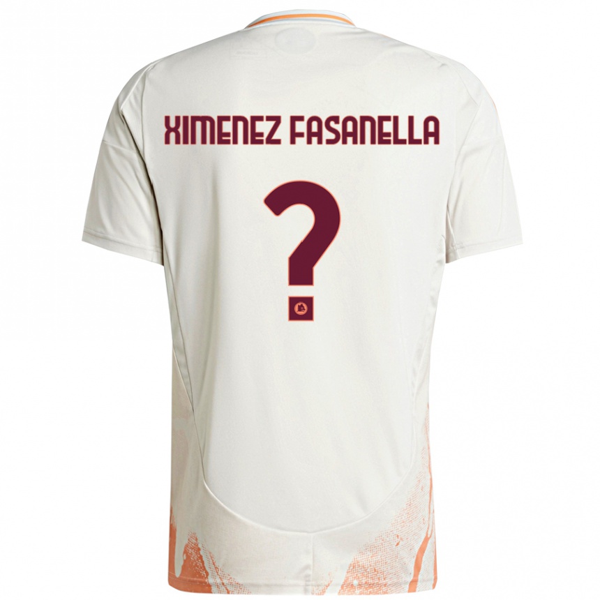 Kids Football Rafael Ximenez Fasanella #0 Cream White Orange Away Jersey 2024/25 T-Shirt