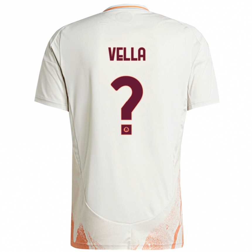 Kids Football Tancredi Vella #0 Cream White Orange Away Jersey 2024/25 T-Shirt