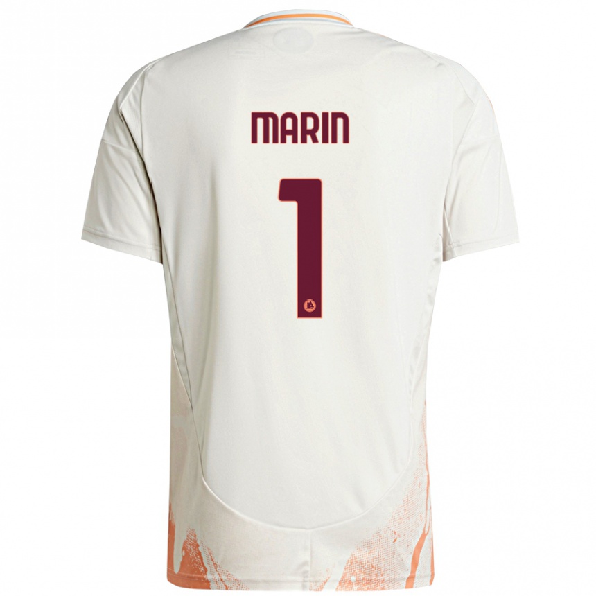 Kids Football Renato Marin #1 Cream White Orange Away Jersey 2024/25 T-Shirt