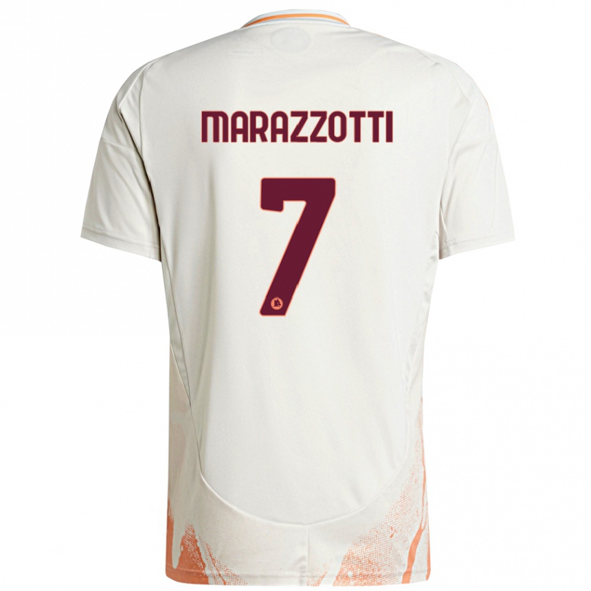 Kids Football Fabrizio Marazzotti #7 Cream White Orange Away Jersey 2024/25 T-Shirt