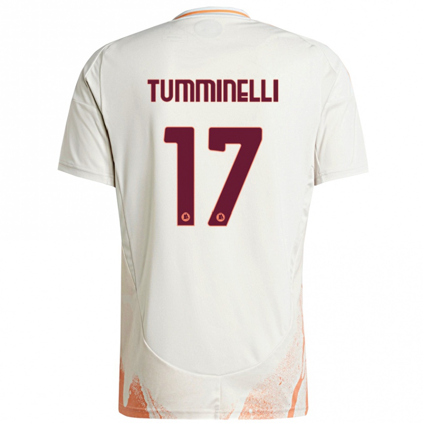 Kids Football Gianmarco Tumminelli #17 Cream White Orange Away Jersey 2024/25 T-Shirt