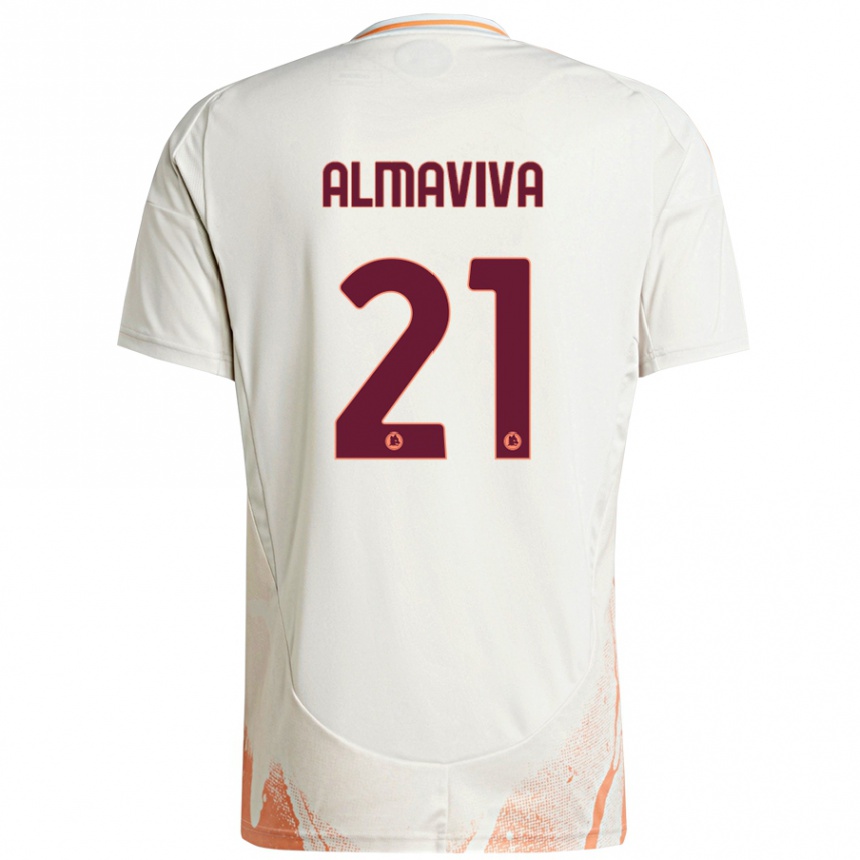 Kids Football Mattia Almaviva #21 Cream White Orange Away Jersey 2024/25 T-Shirt