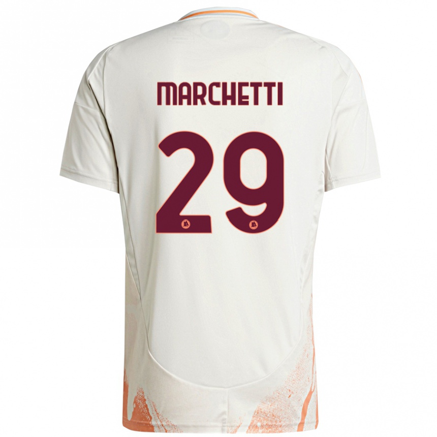 Kids Football Tommaso Marchetti #29 Cream White Orange Away Jersey 2024/25 T-Shirt