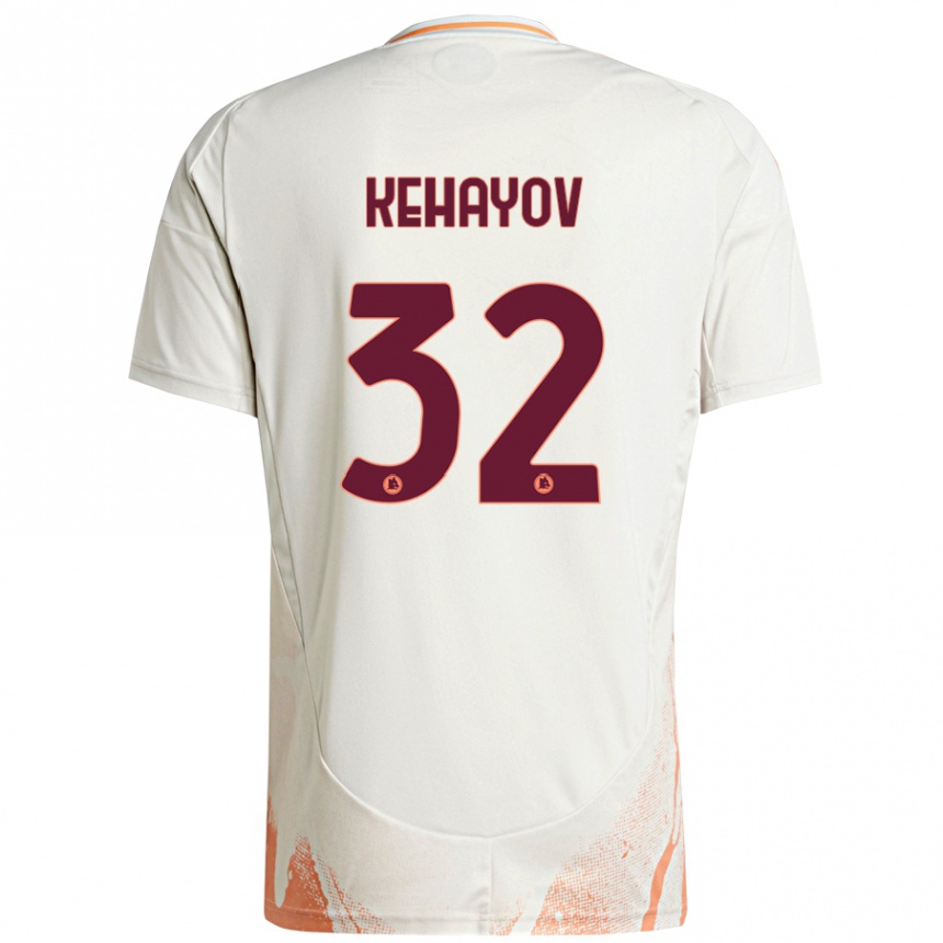 Kids Football Atanas Kehayov #32 Cream White Orange Away Jersey 2024/25 T-Shirt