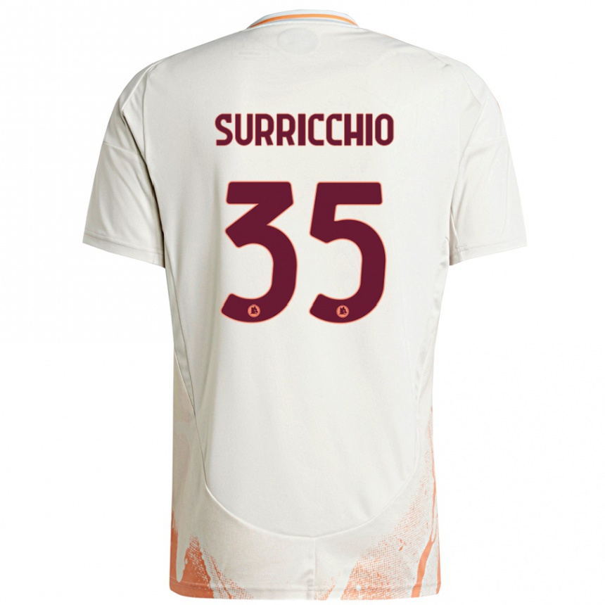 Kids Football Jacopo Surricchio #35 Cream White Orange Away Jersey 2024/25 T-Shirt