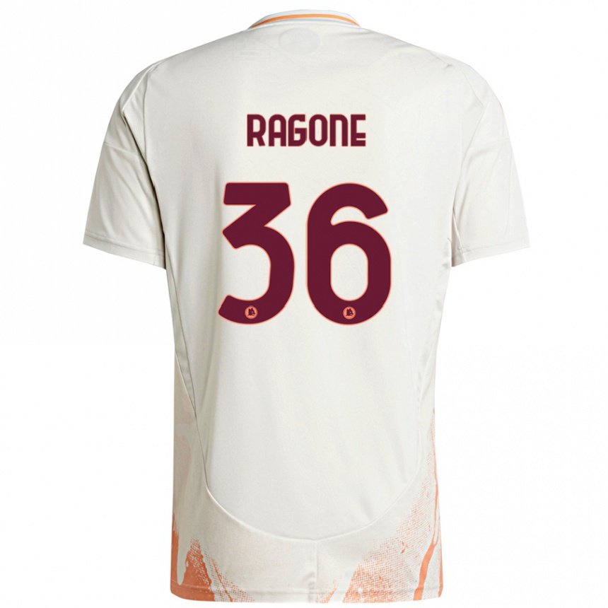 Kids Football Diego Ragone #36 Cream White Orange Away Jersey 2024/25 T-Shirt