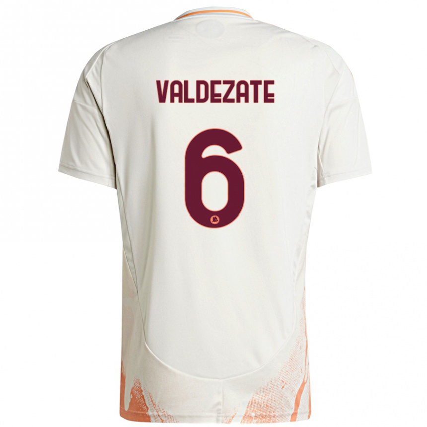 Kids Football Oihane Valdezate #6 Cream White Orange Away Jersey 2024/25 T-Shirt