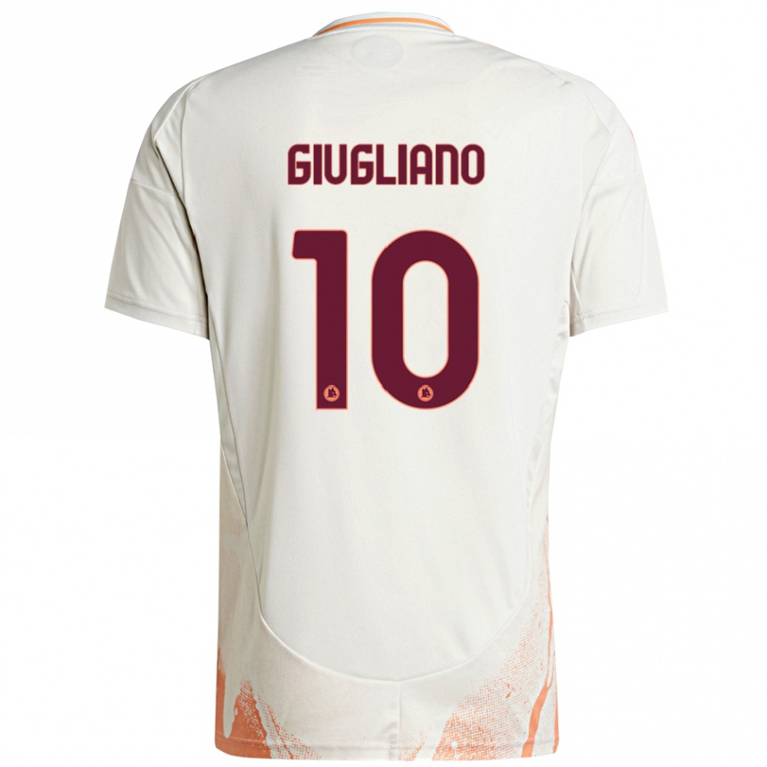 Kids Football Manuela Giugliano #10 Cream White Orange Away Jersey 2024/25 T-Shirt