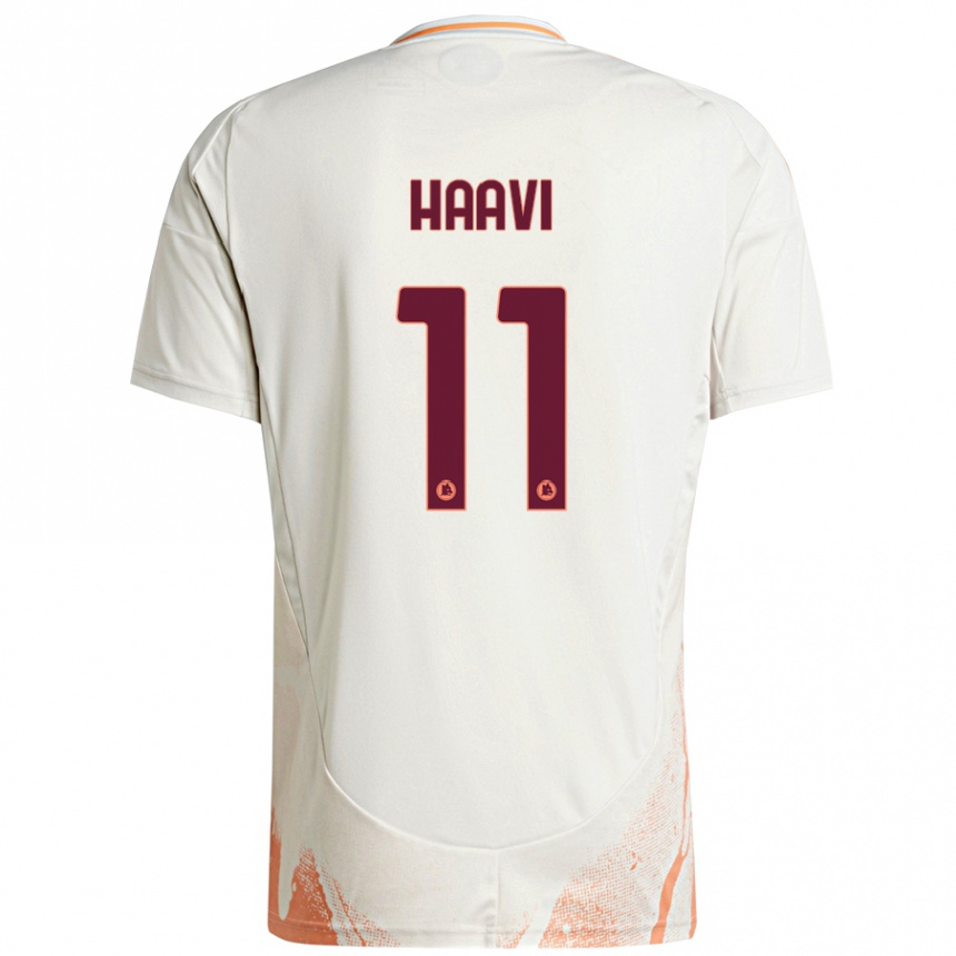 Kids Football Emilie Haavi #11 Cream White Orange Away Jersey 2024/25 T-Shirt