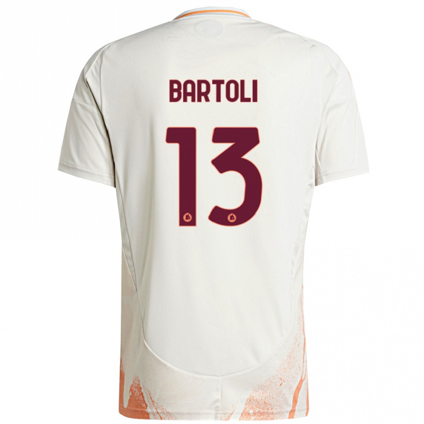 Kids Football Elisa Bartoli #13 Cream White Orange Away Jersey 2024/25 T-Shirt