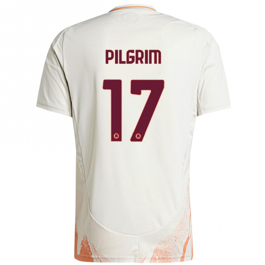 Kids Football Alayah Pilgrim #17 Cream White Orange Away Jersey 2024/25 T-Shirt