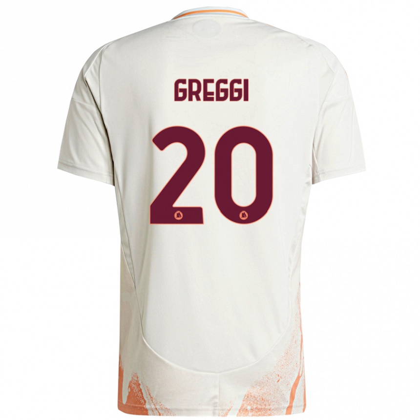 Kids Football Giada Greggi #20 Cream White Orange Away Jersey 2024/25 T-Shirt