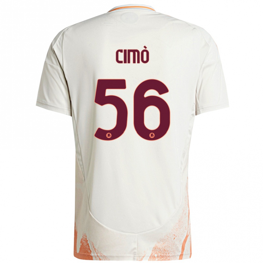 Kids Football Giada Cimò #56 Cream White Orange Away Jersey 2024/25 T-Shirt