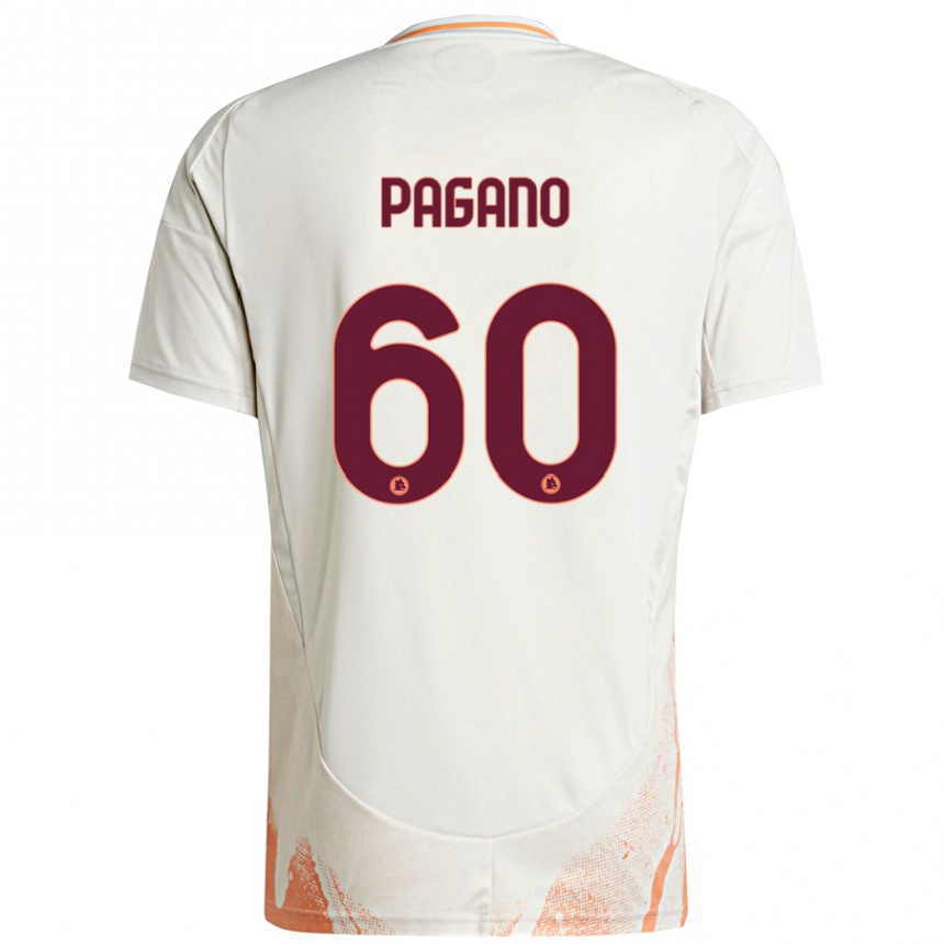 Kids Football Riccardo Pagano #60 Cream White Orange Away Jersey 2024/25 T-Shirt